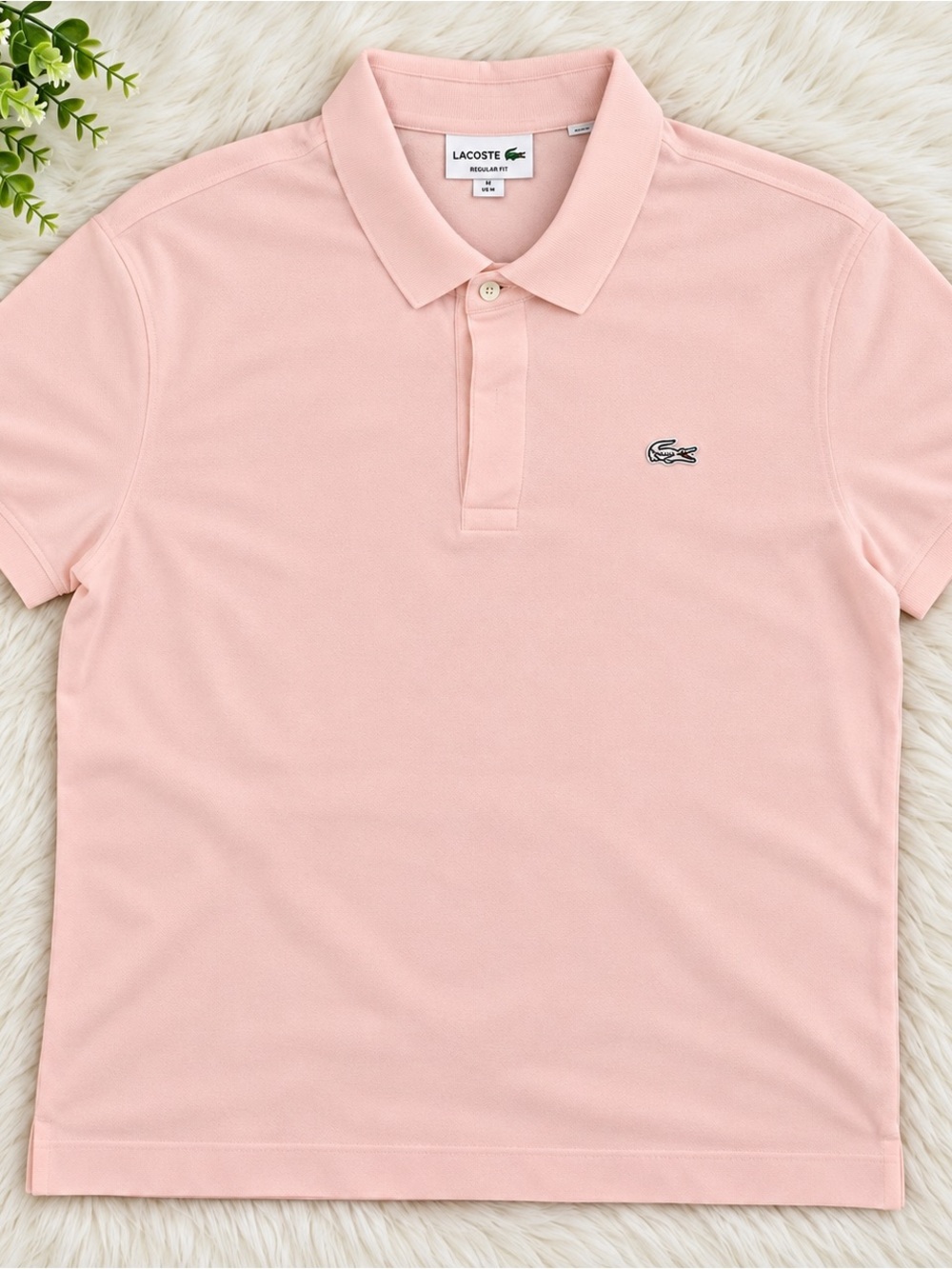 Lacoste Men’s Paris Stretch Piqué Polo Pink Regular Fit Size L